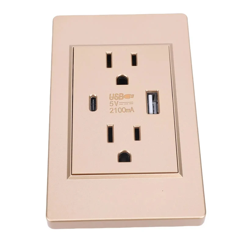 15 Amp Dual Usb Wall Outlet With Fast Charging Usa Ports And V0 Flame Retardant Pc Panel With Built Different Steel Frame Heavy Duty Replacement Receptacle For Bedroom And Living Room