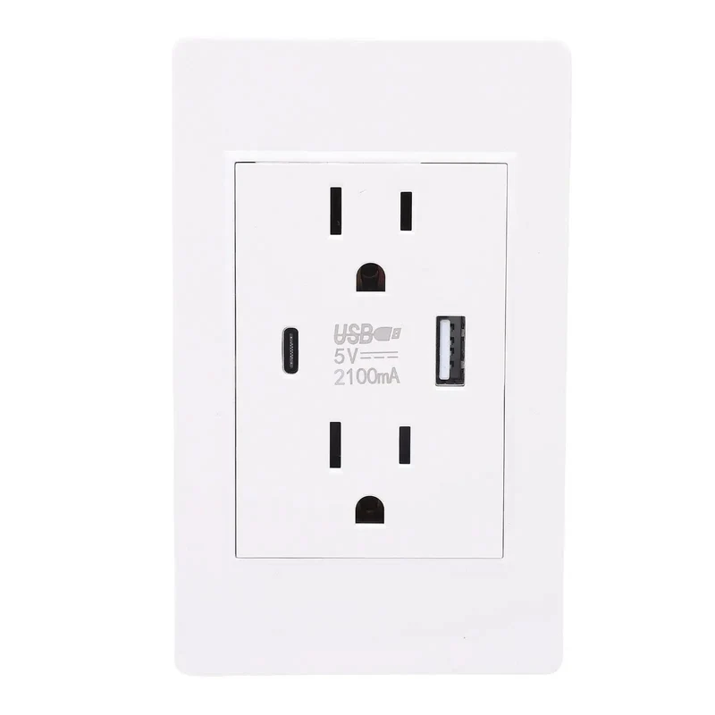 Modern Heavy 15 Amp Wall Receptacle Featuring Legit Dual Usb And Type C Power Nodes Built With Heat Shields Plus Durable Steel Frame For Dead Snappy Device Charging