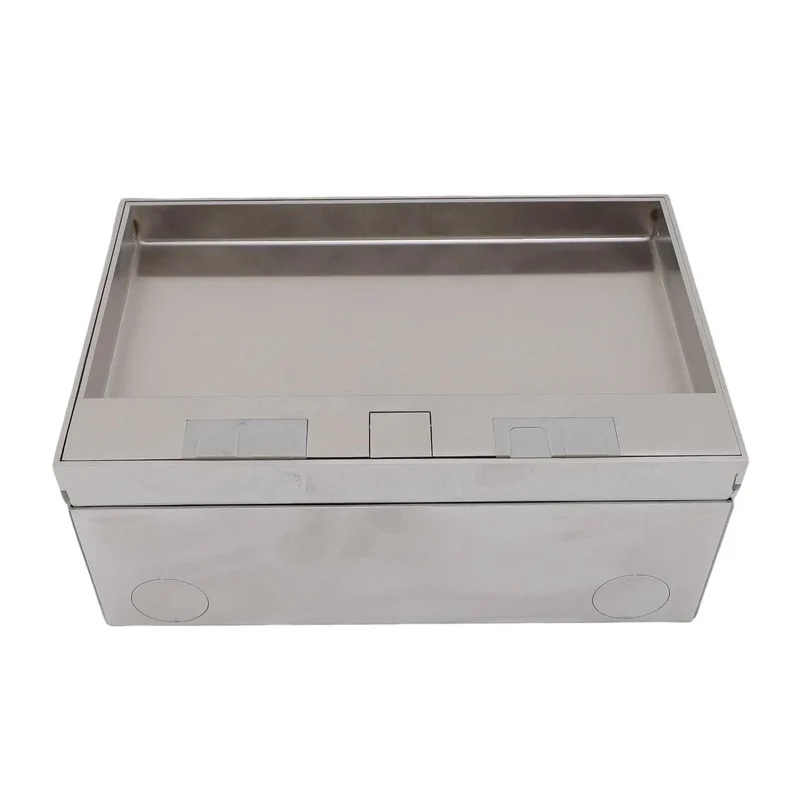 Recessed Floor Electrical Outlet Kit With Concealed Flat Layout For Clean Line Decor Smooth Glide Handle Mechanism Rock Solid Metal Build And Slick Hideaway Power Drop You Gotta Love