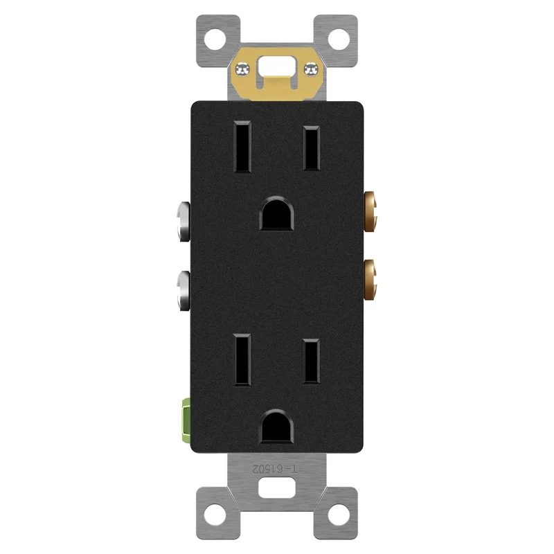 No Sweat Install Hella Sleek Matte Decorator Wall Outlet 15 Amp Electrical Receptacle Compact One Gang Wall Socket With Smudge Proof Coating For Homes