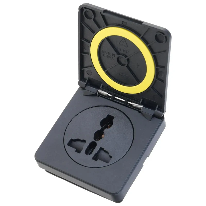 Rugged 10A Weatherproof Outdoor Power Outlet With Secure Cover For Caravans And RV Campers Heat Resistant Nylon Flame Retardant 250V Electrical Socket Built Damn Tough For All Your Wild Road Trips