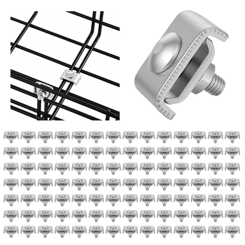 Galvanized Wire Connector Clips 100 Pack Heavy Duty Wall Cable Tray Holder Rugged Carbon Steel Construction Kick Ass Durability Rust Proof Fastener Kit Keep Wires Snug And Neat
