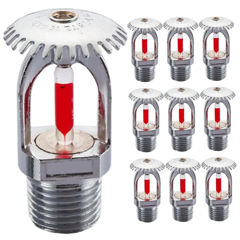 Top Shelf Copper Fire Sprinkler Heads 10 Pack Heavy Duty Quick Activation 155 Fahrenheit Upright Spray Half Inch Thread Solid Safety Gear Built Tough For Homes Workshops And Retail Spaces