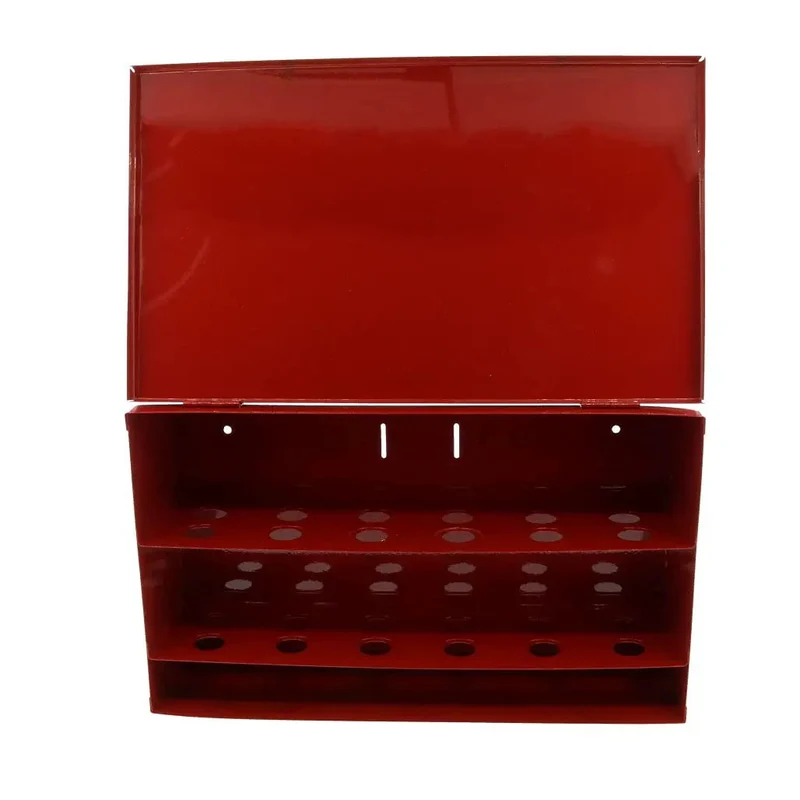 Heavy Duty Slick Fire Sprinkler Spare Head Cabinet Holds Twenty Four Heads NFPA Approved Red Steel Box With Tight Wrench Storage And No Sweat Wall Mount