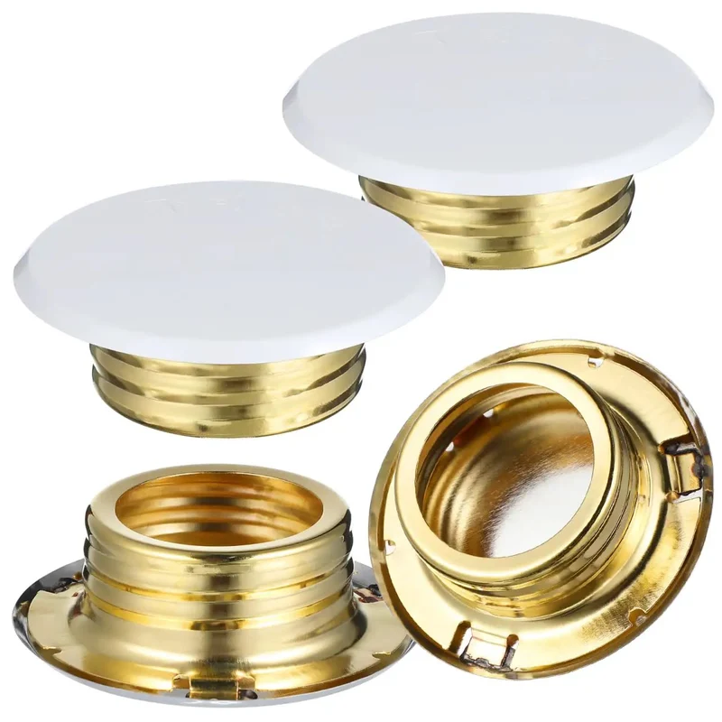 Slick Fit Galvanized Steel Recessed Fire Sprinkler Cover Plates 4 Pack Flush Ceiling Trim Ring Protective Shield For Indoor Home Or Business Quick Snap Setup
