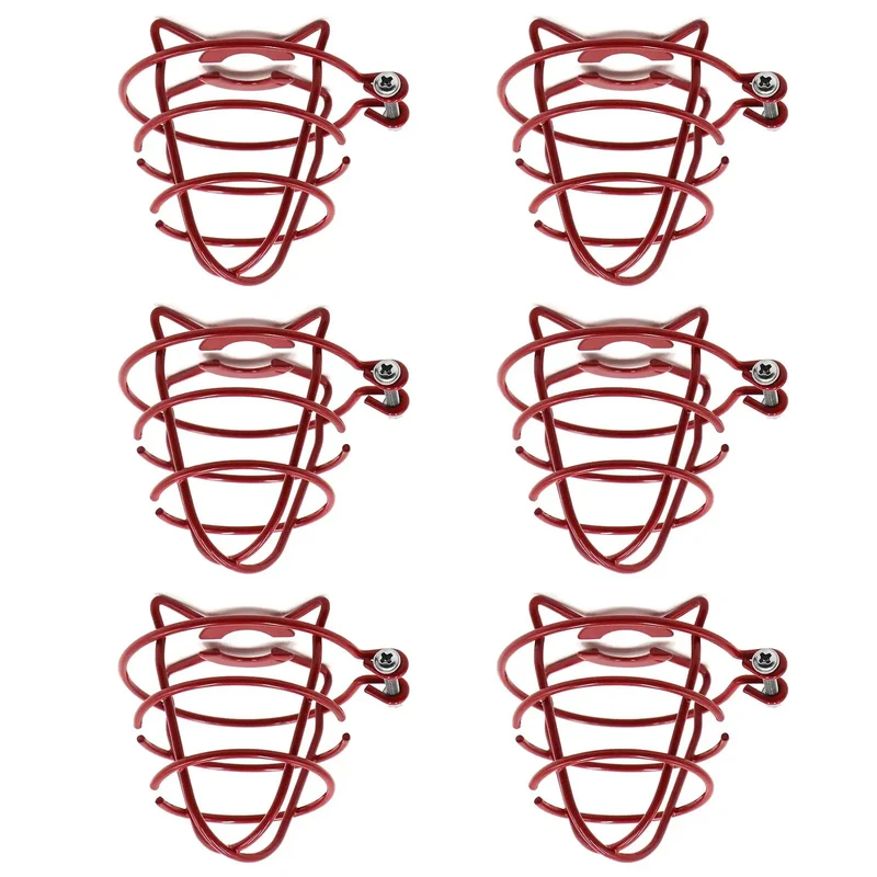 6 Pack 3/4 Inch Fire Sprinkler Head Cage Guards With Welded Steel Mesh And Red Powder Coating Built Tough As Nails To Shake Off Garage Hits While Keeping Your Extinguishing System Rock Solid And Ready To Roll