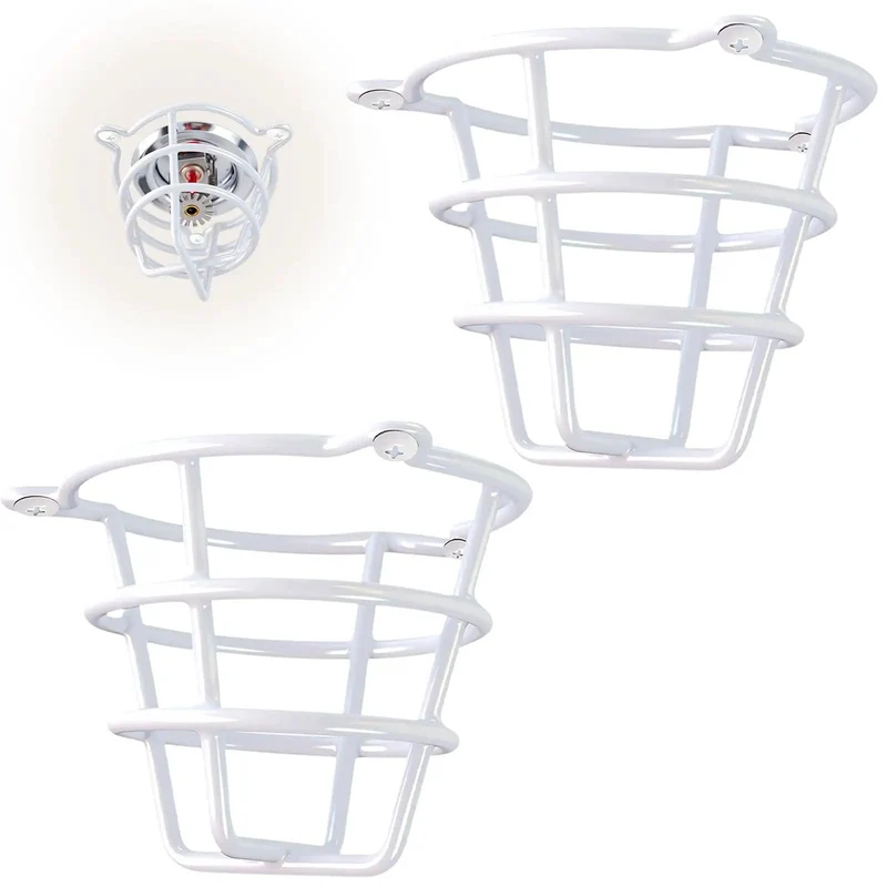 Straight Up Heavy Duty White Sprinkler Cage Guards Designed To Block Accidental Hits On Recessed Ceiling Pipes Fits Half And Three Quarter Inches Rock Solid Protection Keeps Your Fire Setup Safe Year Round