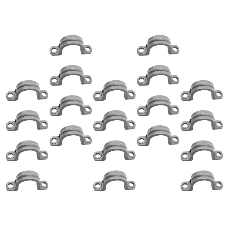 Thirty Pack Real Heavy Duty Three Quarter Inch Pvc Conduit Clamps Flexible Two Hole U Clip Pipe Mounting Straps For Straight Shooting Wire Runs And Rock Solid Diy Build Projects
