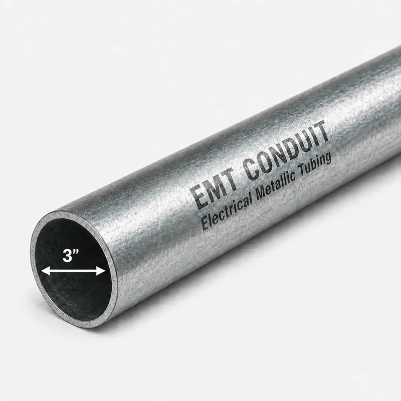 Heavy Duty Galvanized Steel Emt Conduit Pipe 3 Inch Diameter X 4 Ft Length Pre Cut Electrical Metallic Tubing Rugged As Nails Wire Raceway For Commercial Industrial And Smooth Diy Installations