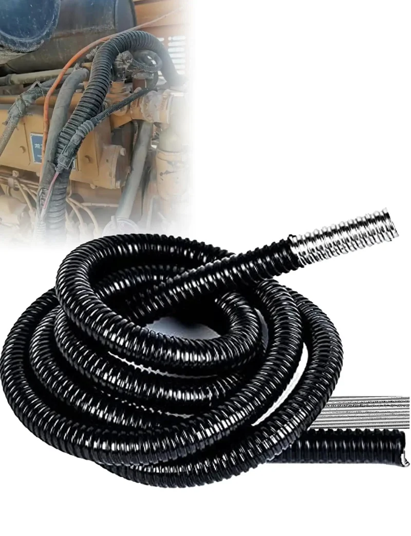 Wicked Tough PVC Coated Liquid Tight Flexible Metal Conduit with Galvanized Steel Core for Heavy Duty Wire Protection and Waterproof Cable Management Indoors or Outdoors Built Like a Tank Against Crushes and Impacts for Serious Jobs
