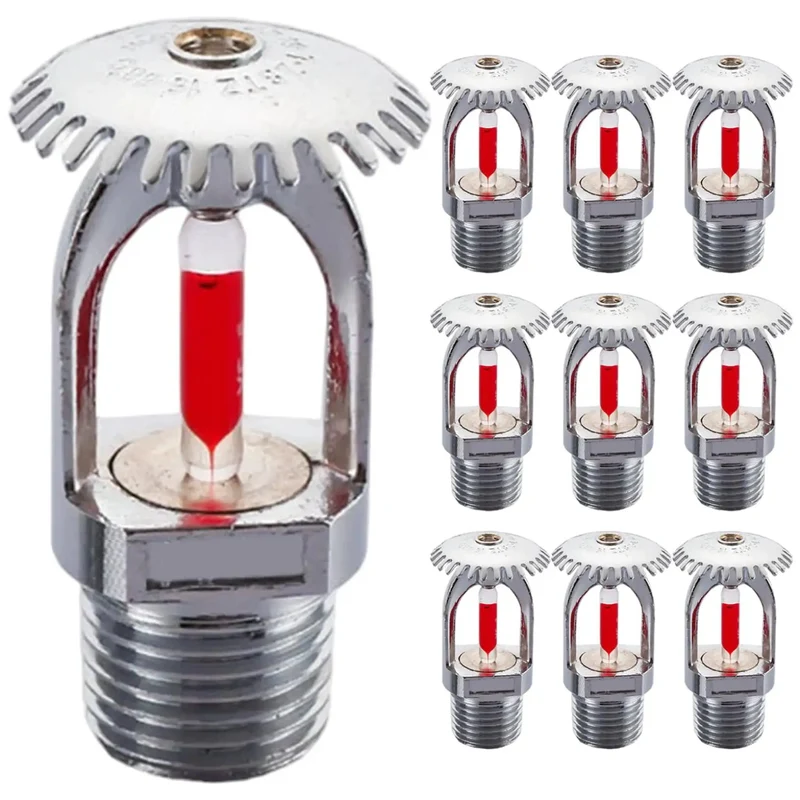 10 Pack Solid Copper Fire Sprinkler Heads 155F Upright Spray Half Inch Npt Thread No Sweat Do It Yourself Install For Homes And Workplaces Knockout Heavy Duty Protection Straight Up Reliable For Real World Scenarios