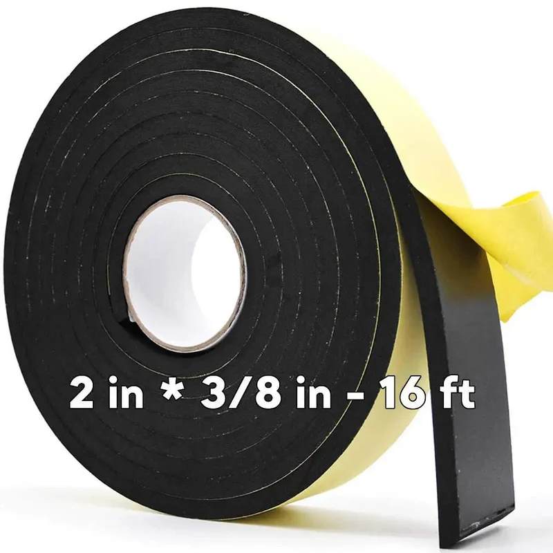 Seal The Deal With 2 Inch Insulation Foam Tape 3/8 Thick Adhesive Weather Stripping Soundproof Seal Tape For Window AC Units Blocks Drafts Dust And Noise High Density Gap Filler For Doors Or Windows