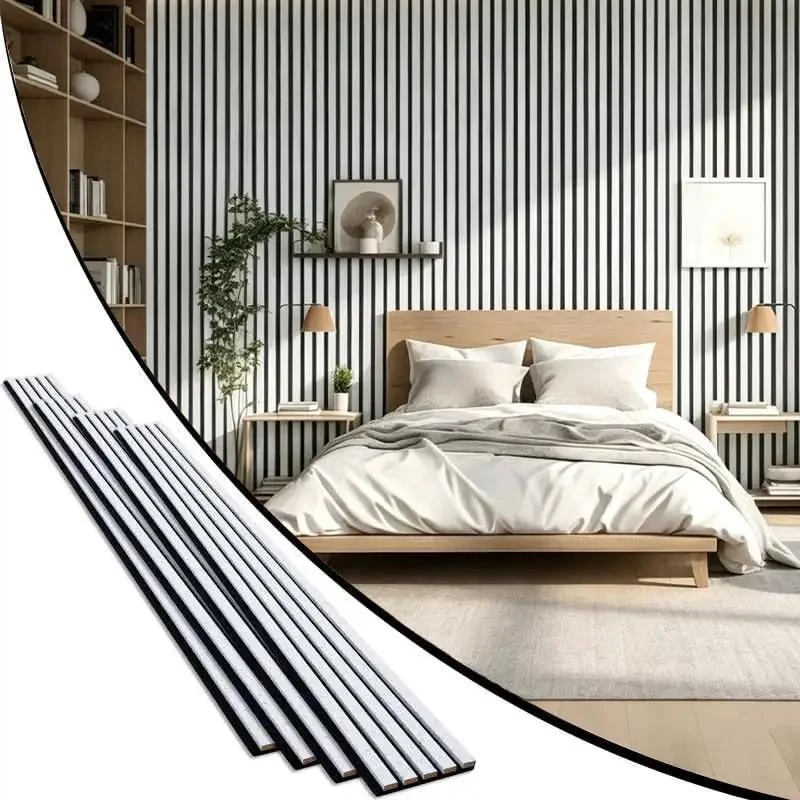 Premium Wood Slat Acoustic Panels Feature Heavy Duty Sound Absorption Tech Ideal For Epic Gaming Room Accent Walls And Home Theater Backdrops Available In Clean White Marble Finish To Hella Level Up Your Space