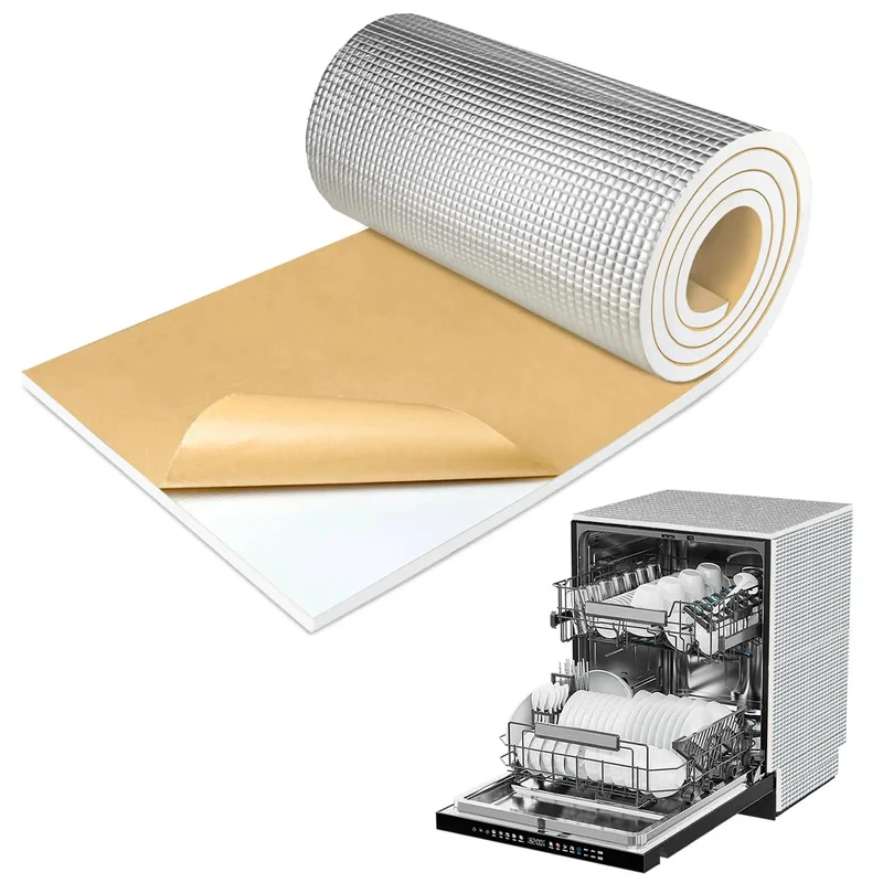 Dishwasher Noise Knockout Insulation Pad 13 X 79 Inch Self Stick Pef Foam Sheet Slams Down Racket Waterproof Heat Barrier Anti Vibration Wrap Silences Machine Hum Smooth Operation Upgrade