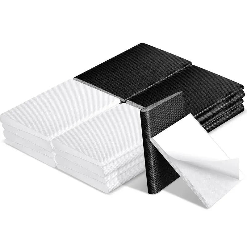 Beat The Chill Snuggly With These Self Stick Door Corner Seal Pads Weatherstripping Tape Kills Drafts Noise And Dust Easy DIY Home Insulation Fix Black White 16 Pack