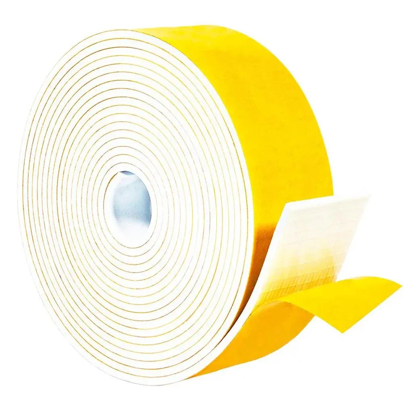 White Foam Rubber Seal Tape Self Adhesive Weather Stripping Gap Filler Foam Backer Tape 2 Inch Wide By Slim Cut 16 Foot Roll For Doors Windows Snappy Cut Works Smooth Right Straight Up Quality Build