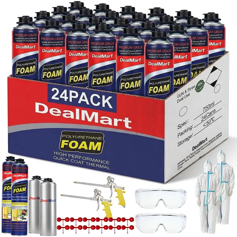Heavy Duty Closed Cell Spray Foam Insulation Kit Self Expanding Polyurethane Delivers No Sweat Coverage With Spray Gun And Quick Clean Covering 480 Board Feet Game Changer For Attics Walls And Garage Doors