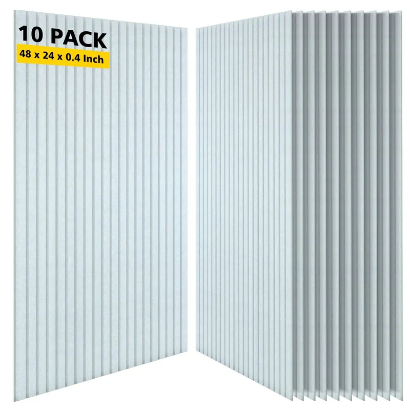 Top Tier White Acoustic Wall Panels Ten Pack Soundproof Foam Tiles For Podcast Room Home Office Noise Reduction Echo Busting Heavy Hitter Build Zero Hassle Setup Slick Room Vibe