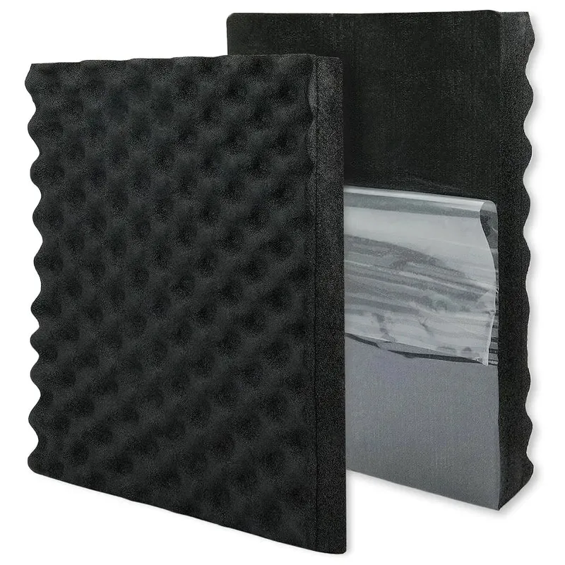 Hella Thick One Point Eight Inch Closed Cell Soundproofing Foam Egg Crate Acoustic Panels Peel And Stick For Walls DIY Noise Blocking Thermal Insulation Real Good Value Black