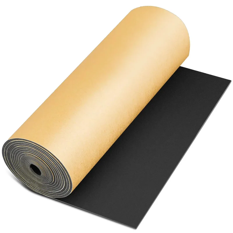 Heavy Duty Closed Cell Foam Roll with Slick Adhesive Tape for Tight Marine Weathersealing and Ultra Thick Draft Blocking Insulation Black 78 by 24 by Half Inch Badass Protection