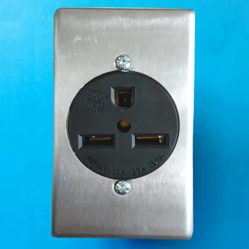Heavy Duty Flush Mount Power Receptacle Nema 6 30R 30 Amp Straight Blade Outlet With Solid Brass Contacts No Sweat Wiring For Ev Chargers Welders And Generators Black Ul Certified