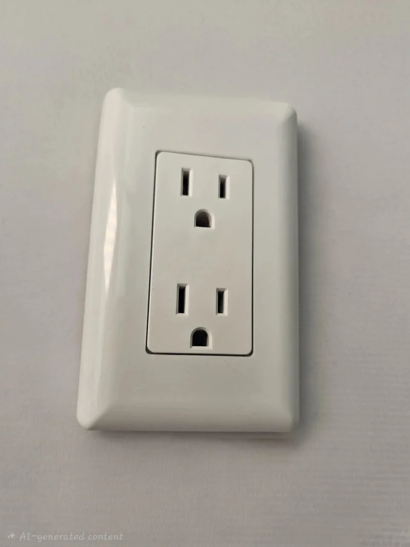 No Fuss White Duplex Electrical Wall Outlet With Grounded Three Prong Receptacle And Snazzy Beveled Cover Plate Featuring Quick Mount Hardware For A Smooth Home Upgrade