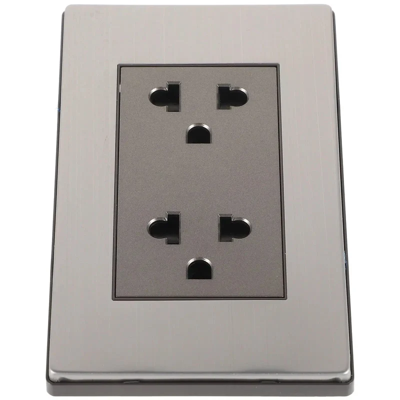 Heavy Duty Stainless Steel Wall Outlet Extender Plate With Circular SixSocket Configuration And Smart Usb ChargingPorts ForHome&OfficePowermanagement&ClutterFreeDecor