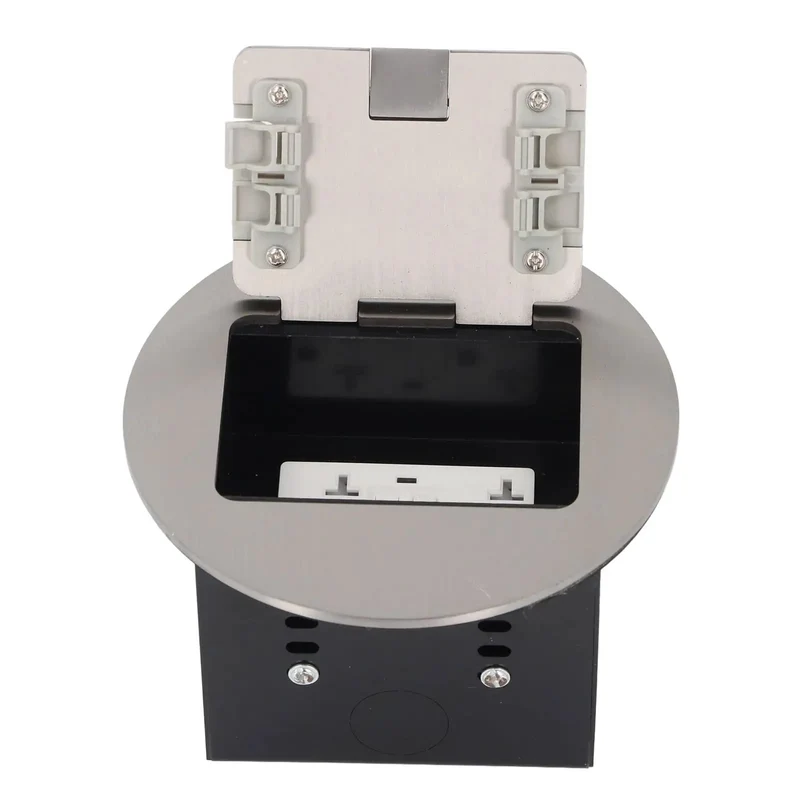 Damn Fine Pop Up Floor Electrical Outlet Kit Crafted From Slick Gasket Sealed Stainless Steel Delivers 20 Amp Power Tamper Resistant Design For Home Or Patio Projects