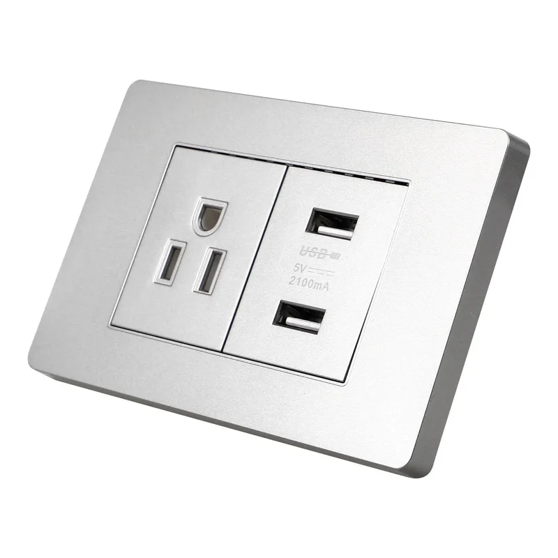15 Amp Us Standard Wall Outlet With Dual Usb Charging Ports, Built Tough Pp Housing With Genuinely Solid Bronze Contacts, No-Hassle Hookup For Desk Lamps And Bedside Tables, Secure Screw Mount Receptacle