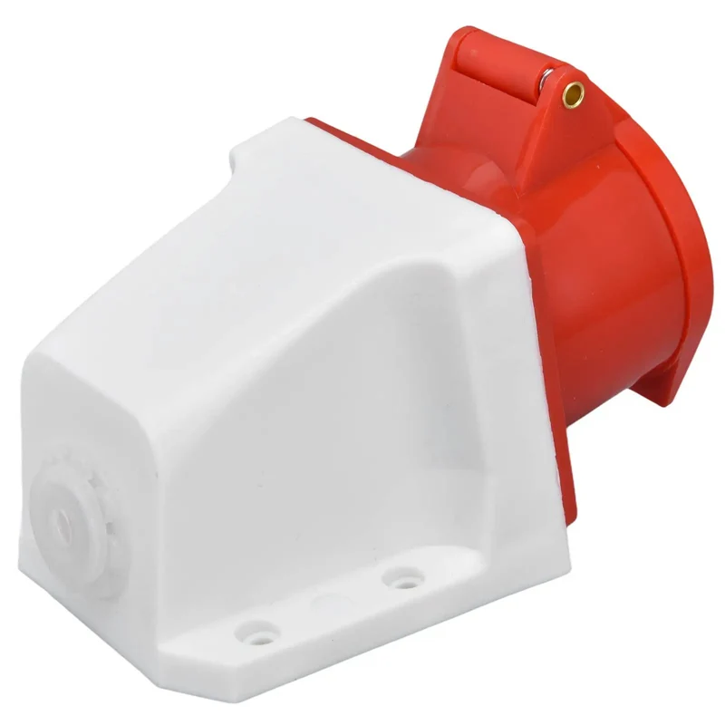Tough As Nails Industrial Cee Socket Wall Mounted Heavy Duty Polycarbonate Housing With Genuine Brass Contacts Ip44 Weather Proof Plug And Play Power Receptacle Dead Nuts Reliable For Campsites Worksites And Job Sites