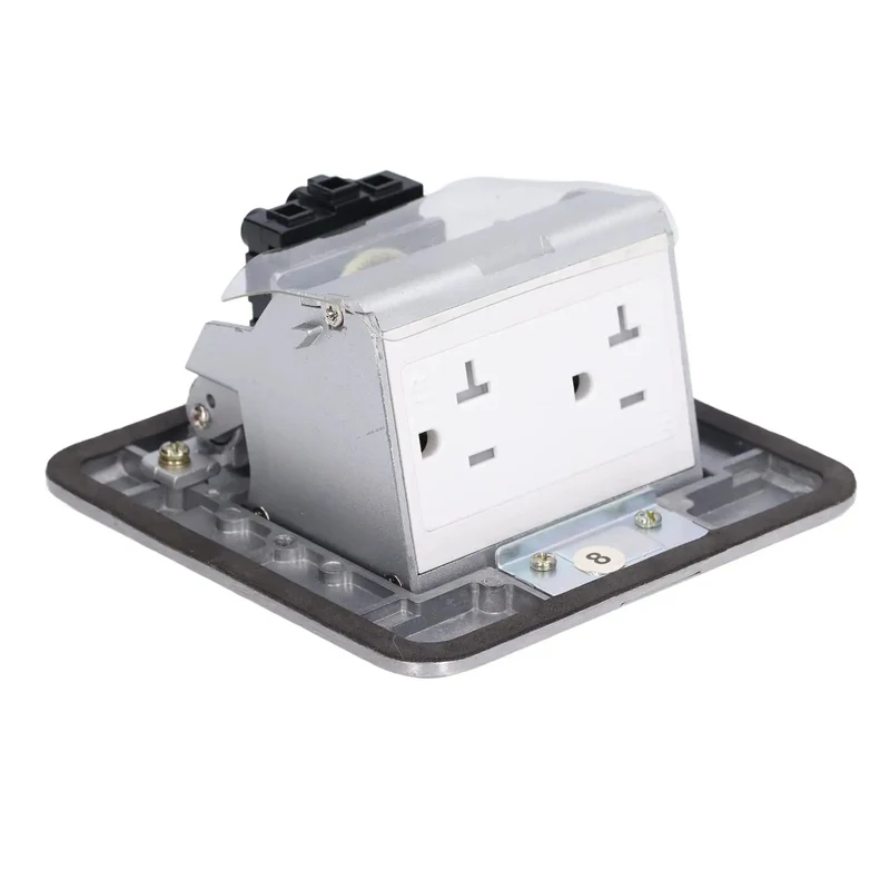 Shop Grade 250V 20A Floor Electrical Outlet With Embedded Pop Up Power Socket And Ip40 Weather Seal Designed For Busy Office Desks And Commercial Floors Featuring Tight Flush Fit And Flame Retardant Core