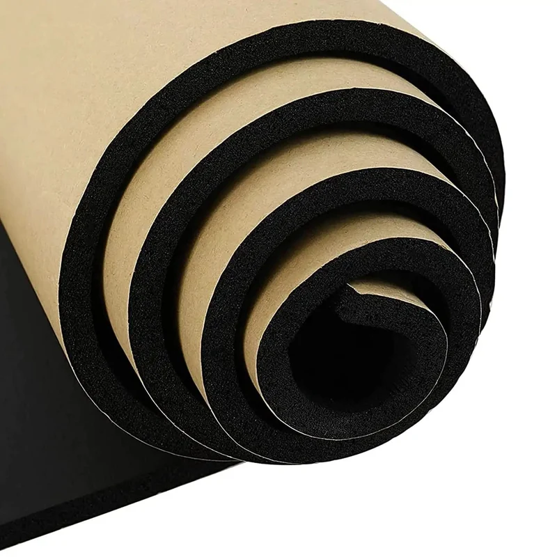 Heavy Duty 3/4 Inch Thick Neoprene Foam Sheet Roll With Snap And Peel Adhesive Backing For Dead Quiet Soundproofing And Zero Hassle Cosplay Padding In Sharp Black