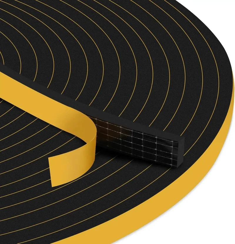 Badass Durable Door Weather Stripping 66FT Neoprene Draft Blocker Tape With Strong Self Adhesive For Window Door Frame Soundproof Insulation No Sweat Install Top Shelf Weather Seal