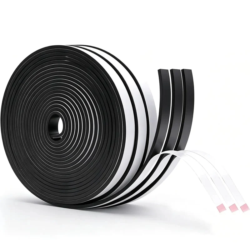 Rock Solid Heavy Duty Closed Cell Foam Weather Stripping For Doors And Windows Self Adhesive 1 4 Inch By 1 8 Inch Tape 3 Pack Set High Density Waterproof Draft Insulation Seal
