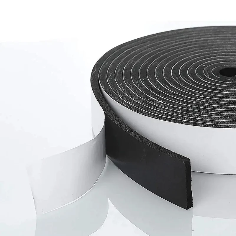 Heavy Duty Self Adhesive Weather Stripping Door Seal Strip For Windows And Pipes High Density Cr Foam Insulation Tape Soundproof Hvac Duct Wrap Hella Grippy Zero Drafts Smooth Home Install