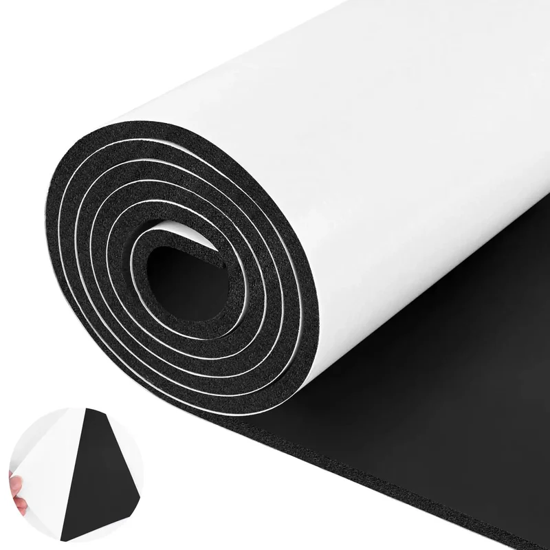 Heavy Duty Neoprene Foam Sheet With Reliable Grip Backing 1/4 Inch Thick 12 By 59 Inches Closed Cell Rubber Roll For Soundproof Auto Trim And Quick Weekend Project Fixes
