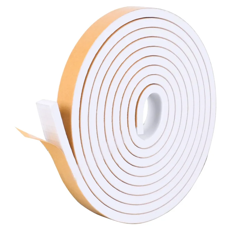 Heavy Duty Self Adhesive Foam Weather Stripping Tape For Doors And Windows Square Black Draft Buster Sound Deadening Insulation Seal Half Inch Wide By Quarter Inch Thick X Sixteen Foot Roll Super Sticky Peel Stick Easy Trim