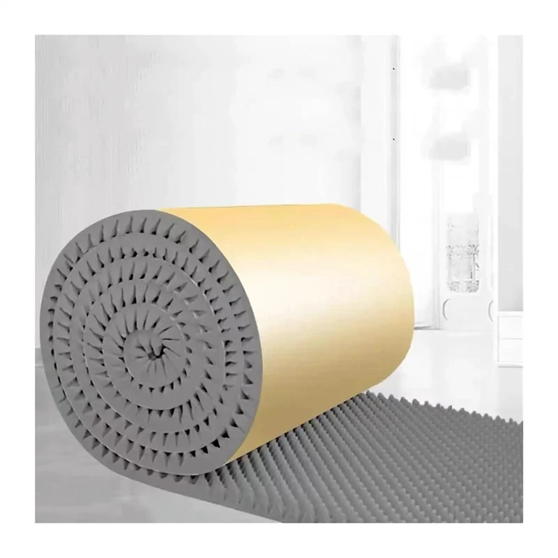Knockout Soundproofing Foam Rolls 7cm Thick Self Adhesive Egg Crate Acoustic Panels For Walls Slick Gray Noise Blocking Sheets Smooth Setup For Dead Quiet Spaces
