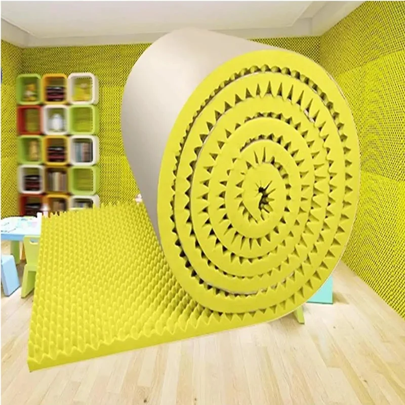 Self Adhesive Pyramid Acoustic Foam Panels To Keep Your Studio Fresh While Knocking Out Echo And Cranking Up Sound Quality For Offices Gaming Rooms Yellow Roll