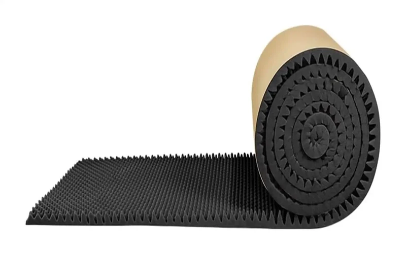 Black Self Stick Soundproofing Foam Roll, 3 Inch Thick Acoustic Insulation, Rock Solid Noise Dampener Sheets For Auto Doors And Studio Walls, Heavy Duty Vibration Blocking Pad Zero Hassle Application