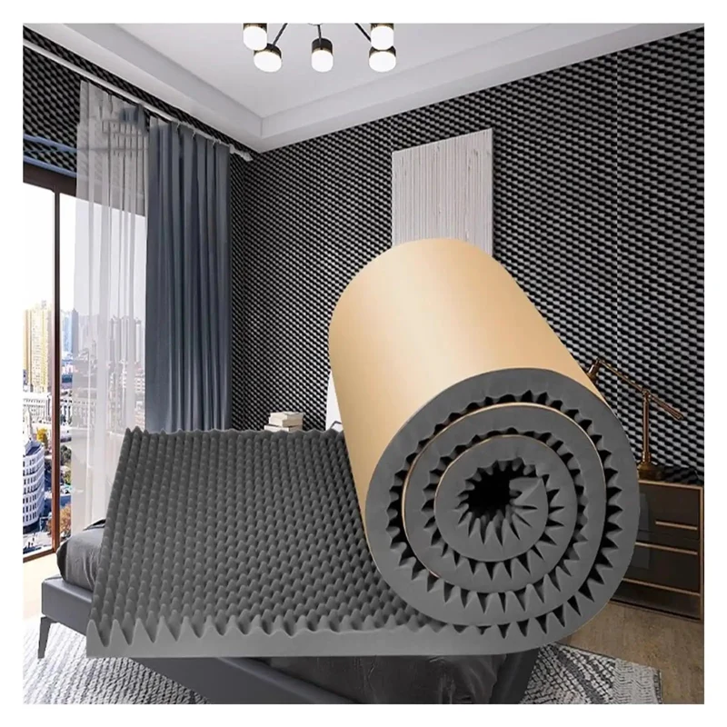 High Density Pyramid Acoustic Foam Panels With Peel And Stick Application For A Badass Home Studio Sound Treatment That Squashes Echoes And Smooths Your Audio Vibes Totally Stress Free