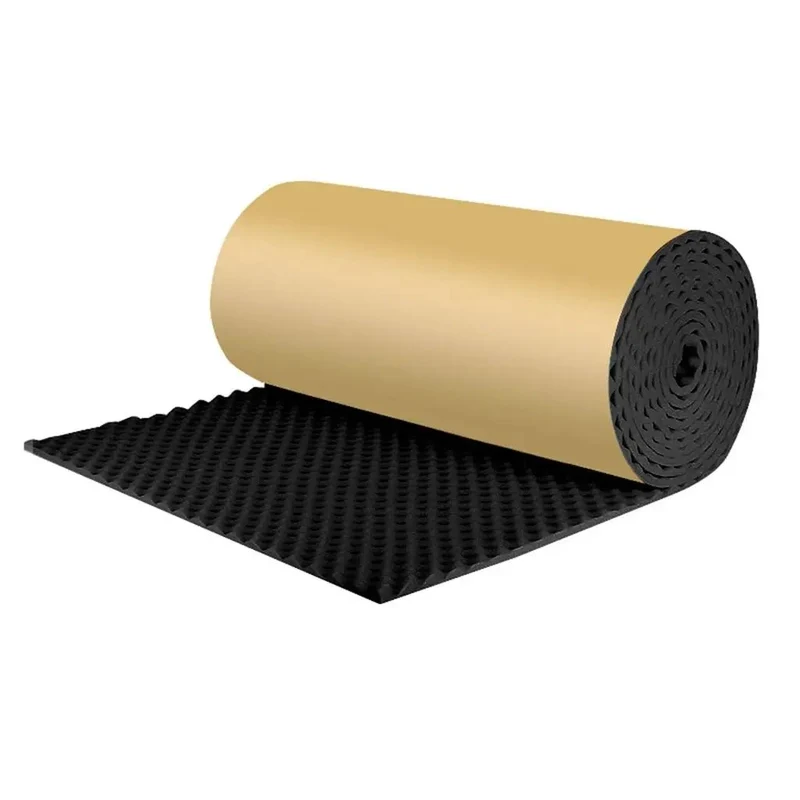Badass Self Stick Soundproof Foam Rolls With Tough Egg Crate Design For Quiet Home Studios And Garage Setups Flame Retardant Acoustic Wall Panels Black One Meter By Ten Meters Two Centimeters Thick Heavy Duty Noise Blocking Foam Sheets