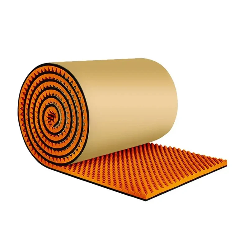 Top Shelf Orange Acoustic Foam Roll Self Adhesive Soundproof Wall Panels High Density Egg Crate Sound Absorbing Marine Grade Quick Peel Stick No Mess Noise Dampening Sheet For Home Studio