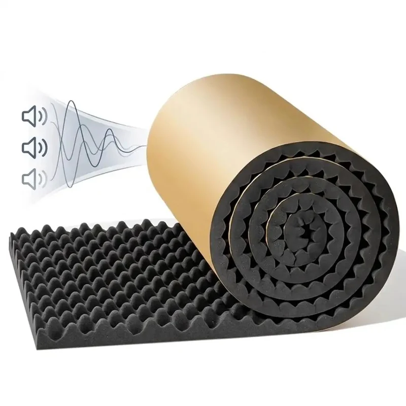 High Density Soundproof Foam Panels With Hella Strong Self Adhesive Backing For Zero Drama Home Studio Acoustic Dampening Treatment Tiles Full Surface Matte Black