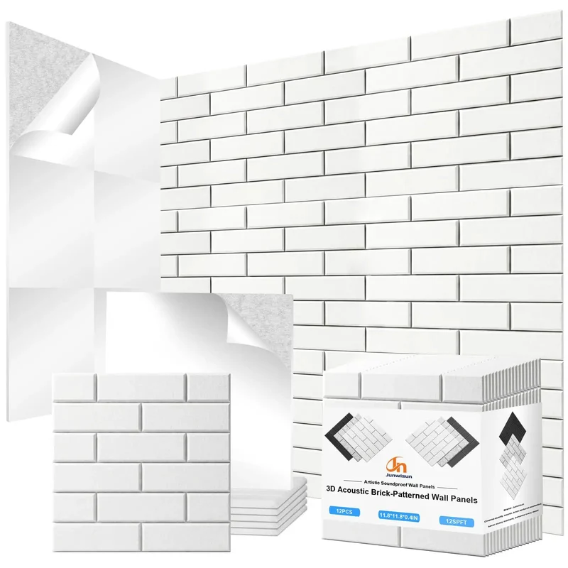 Top Shelf 18 Pack Sound Proof Acoustic Panels For Walls Self Adhesive High Density Noise Reducing Foam Tiles Flame Retardant Echo Absorber Game Changer For Home Studio Setup Clean Look White