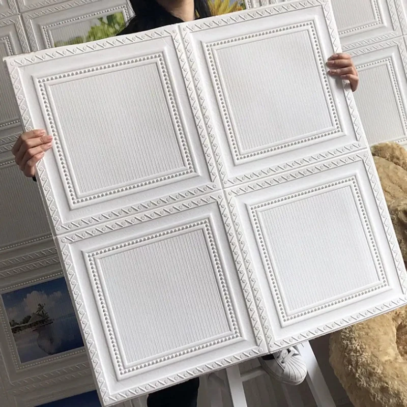 Top Shelf 3D Peel And Stick Ceiling Tiles 30 Pieces Soft PVC Foam Panels With Self Adhesive Backing For Acoustic Wall Decor And Zero Drama Room Updates