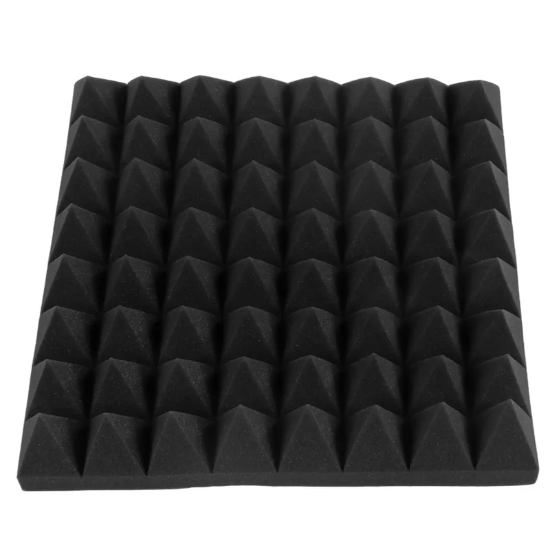 Top Shelf 2X12X12 Inch Pyramid Acoustic Foam Panels 12 Pack High Density Sound Proofing Tiles For Home Studio Setup Audio Mixing And Killing Room Echo Vibes For Sure