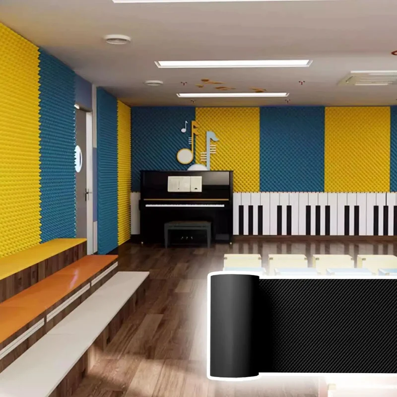 Self Adhesive Acoustic Foam Panels Black Roll Soundproof Wall And Ceiling Noise Dampening Hella Thick Coverage For Home Studio Recording Straight Up Durable Bangin Good Room Treatments