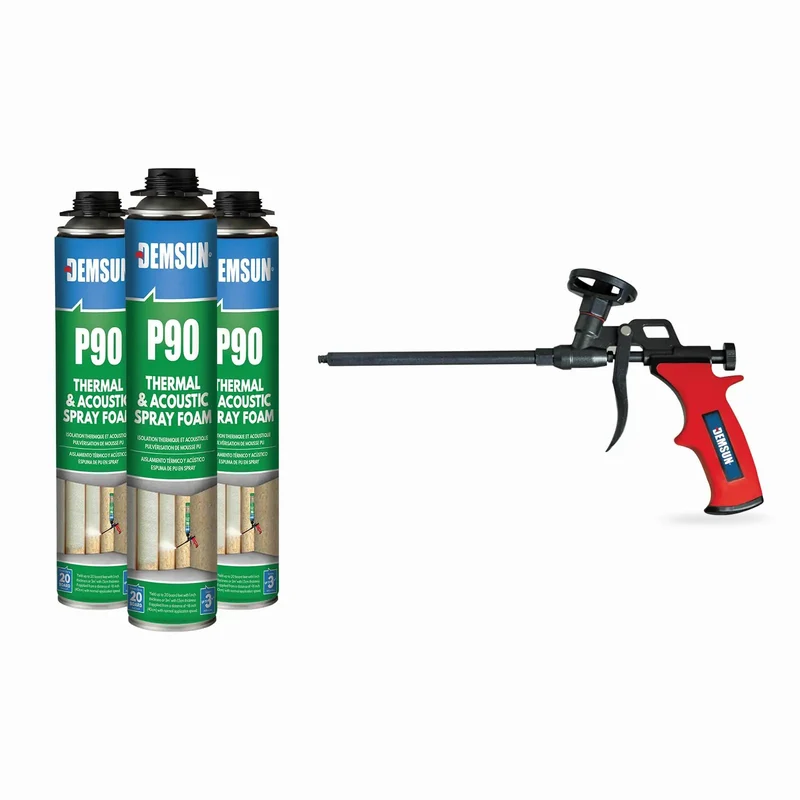 Heavy Duty High Density Expanding Spray Foam Insulation Kit With Slick Waterproof Flex Seal Technology For Knockout Sound Deadening And Rock Solid Wall Repair For Home Improvement And Weatherproofing Needs 850Ml Three Piece Set
