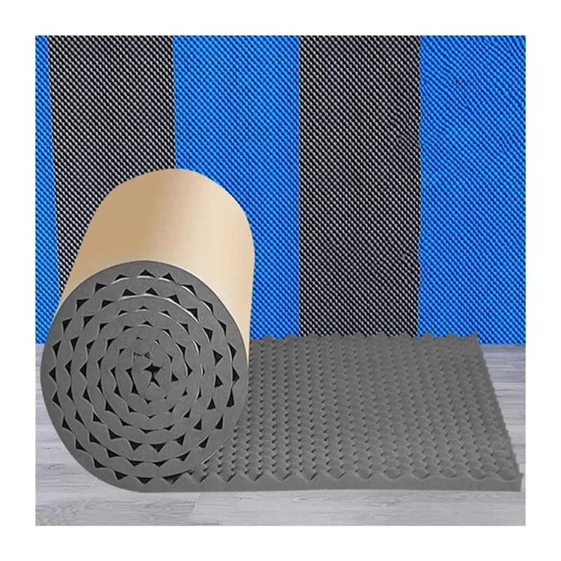 Dead Silent Soundproof Foam Roll Peel And Stick Backing 3 Cm Thick Dual Layer Acoustic Wall Panels For Home Studio Noise Reduction Quiets Pipes And Rooms In Cool Blue